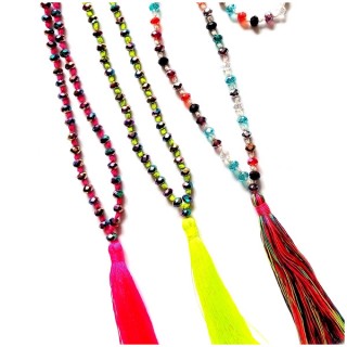 shipping free 50 pieces of necklaces tassels crystal bead long strand